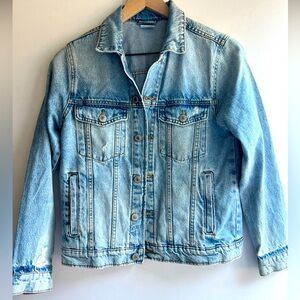 Distressed 80’s style kids jeans jacket Zara size 11/12